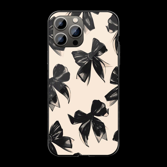 Elegant Black Bow Phone Cover | Glass Case