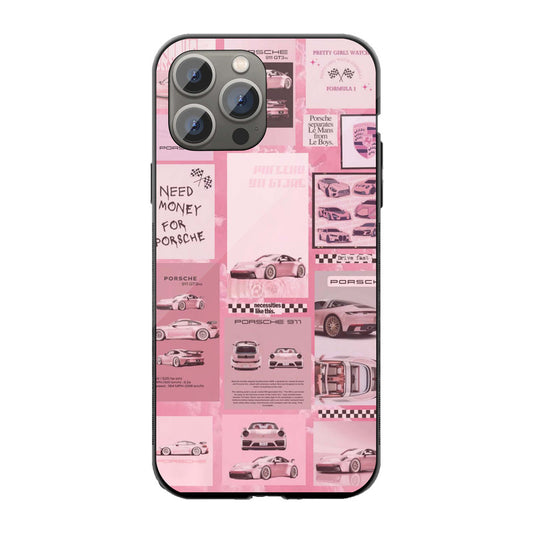 Pink Porsche Aesthetic Phone Cover | Glass Case