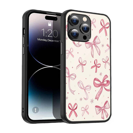 Pink Ribbon Charm Phone Cover | Glass Case