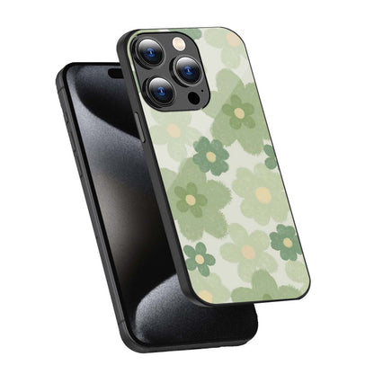 Soft Green Flora Phone Cover | Glass Case