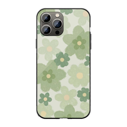 Soft Green Flora Phone Cover | Glass Case