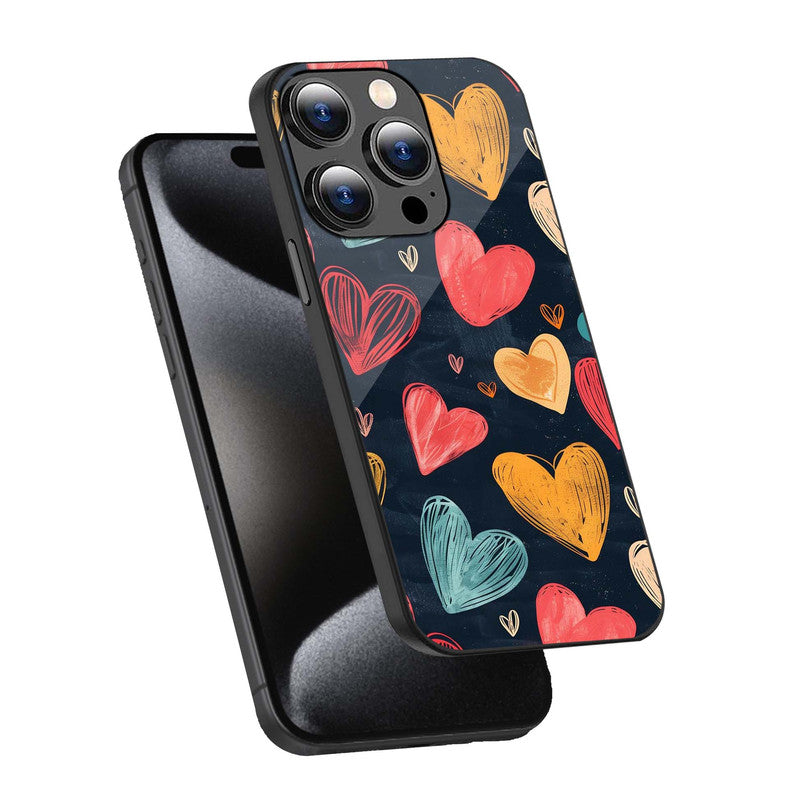 Vibrant Hearts Phone Cover | Glass Case