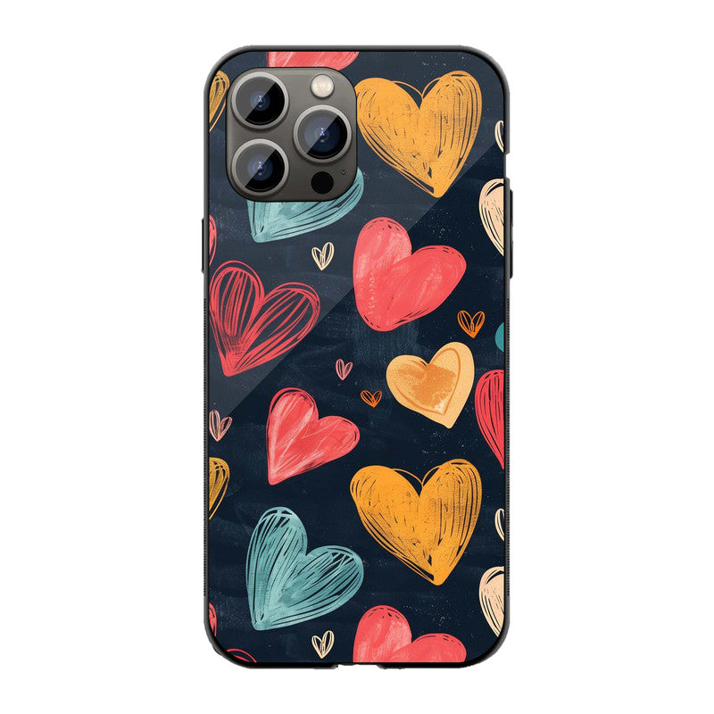 Vibrant Hearts Phone Cover | Glass Case