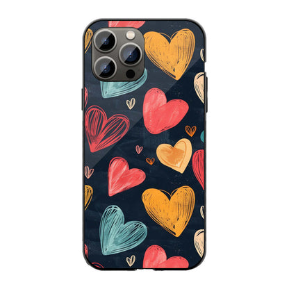 Vibrant Hearts Phone Cover | Glass Case